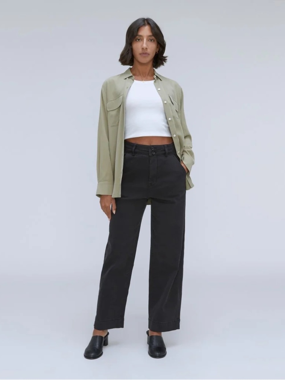NWT $98 Everlane Organic Wide Leg Pants, 4